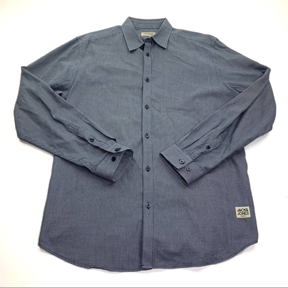 Jack and Jones Originals Blue White Shirt XL